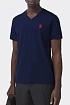 Синяя футболка Burberry Monogram Motif V-neck