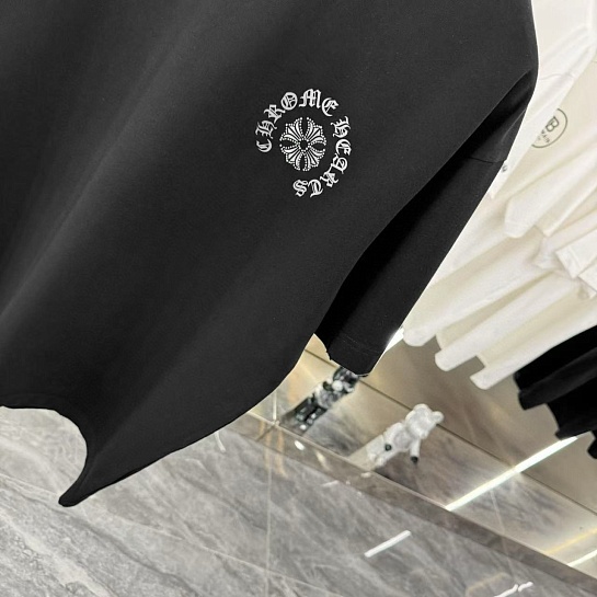 Чёрная оверсайз футболка Chrome Hearts Premium