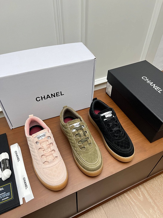 Женские замшевые кроссовки Chanel premium