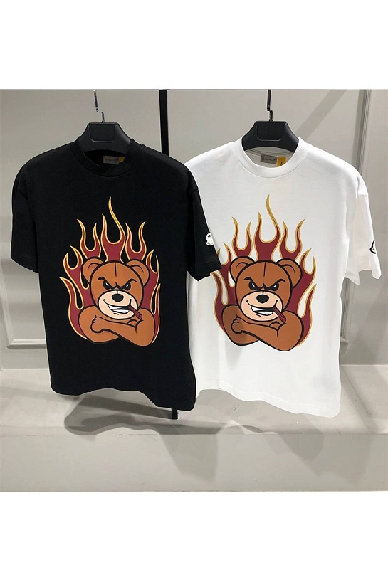 Чёрная футболка Moncler Genius x Palm Angels Angry Bear