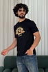 Чёрная футболка Versace Coupe Blason embroidered