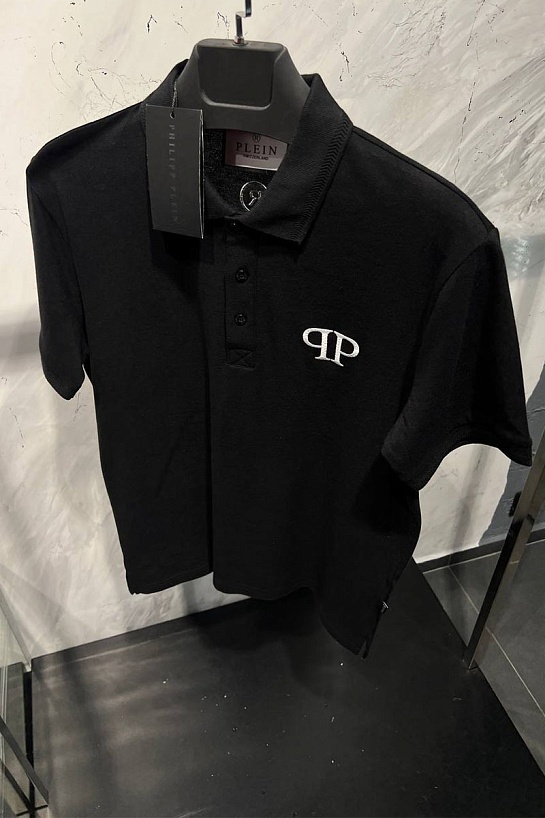Мужское чёрное поло Philipp Plein