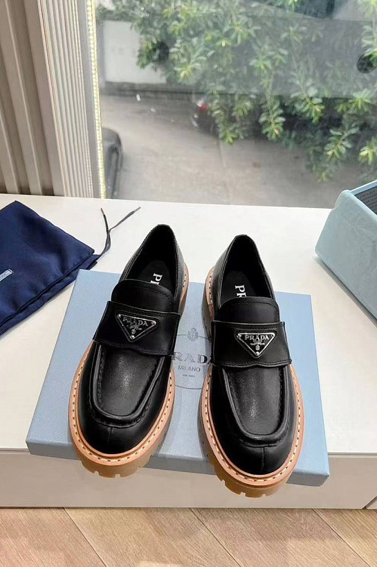 Женские чёрные ботинки Prada Premium