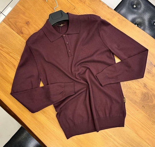 Поло с длинным рукавом Loro Piana бордового цвета