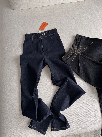 Женские джинсы Alaia premium - Navy   