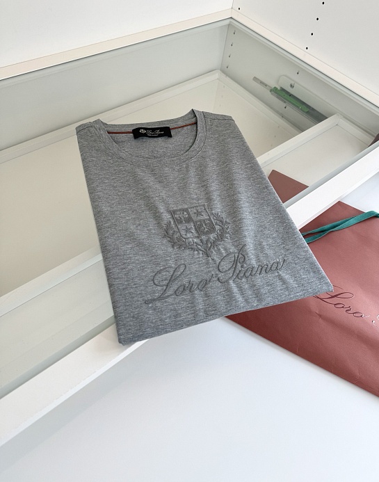 Мужская серая футболка Loro Piana premium