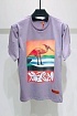 Фиолетовая оверсайз футболка Heron Preston abstract-print