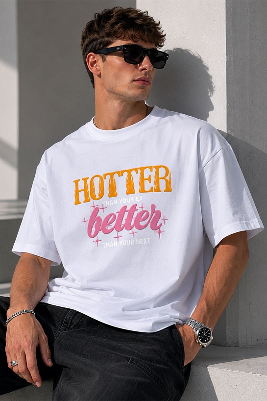 Оверсайз футболка Vetements Hotter Than Your Ex - White