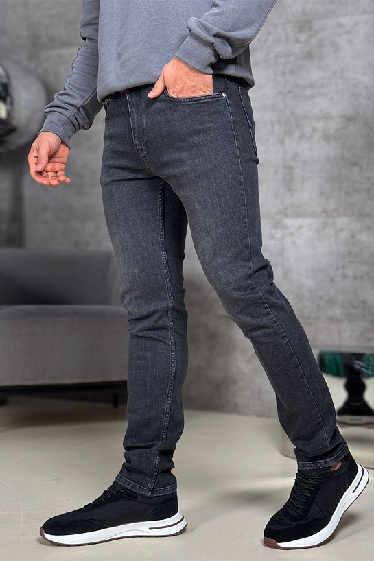 Мужские чёрные джинсы Calvin Klein logo-embroidered