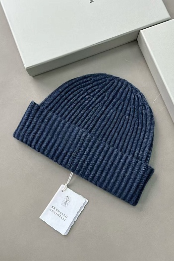Кашемировая шапка Brunello Cucinelli Premium - Light Blue   
