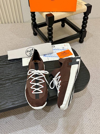 Текстильные кроссовки Hermes lift slip-on   
