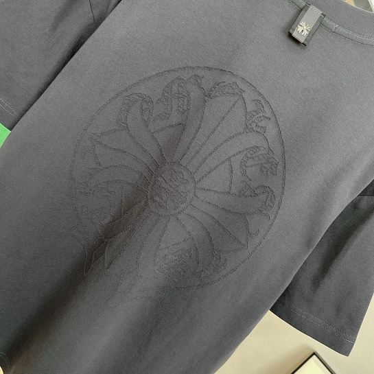 Серая оверсайз футболка Chrome Hearts Premium