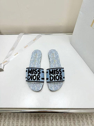 Женские шлёпанцы Dior Dway Premium - Blue   