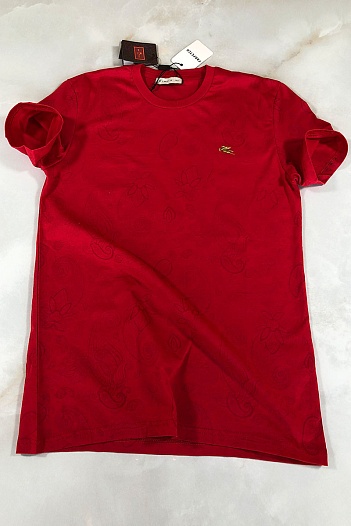 Красная мужская футболка Etro embroidered-logo   