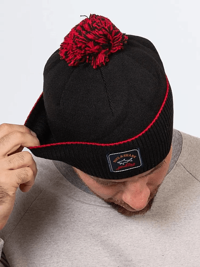 Шапка на флисе Paul & Shark logo-badge - Black   