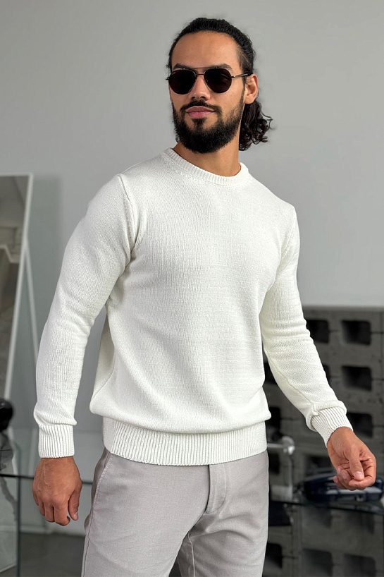Мужской свитер белого цвета Loro Piana
