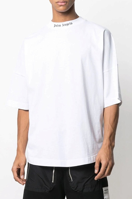Белая оверсайз футболка Palm Angels logo-print