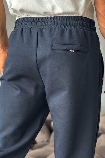 Спортивные штаны Armani Exchange logo-embroidered - Navy   