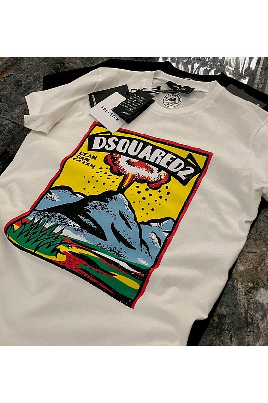 Белая футболка Dsquared2 Volcano Slouch