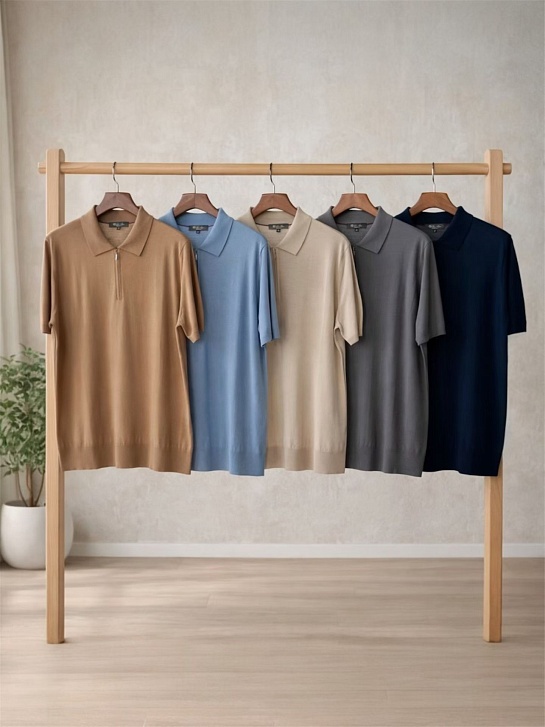 Мужское серое поло Loro Piana premium