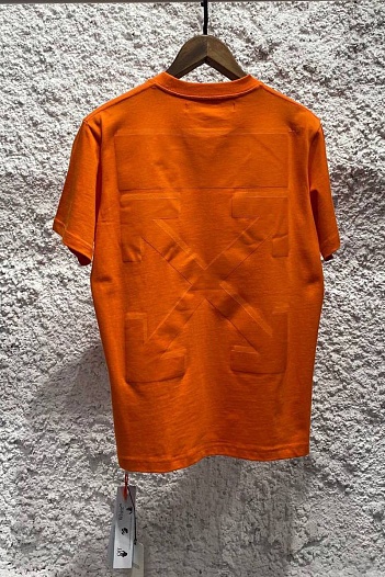 Оранжевая оверсайз футболка Off-White Arrows-motif   