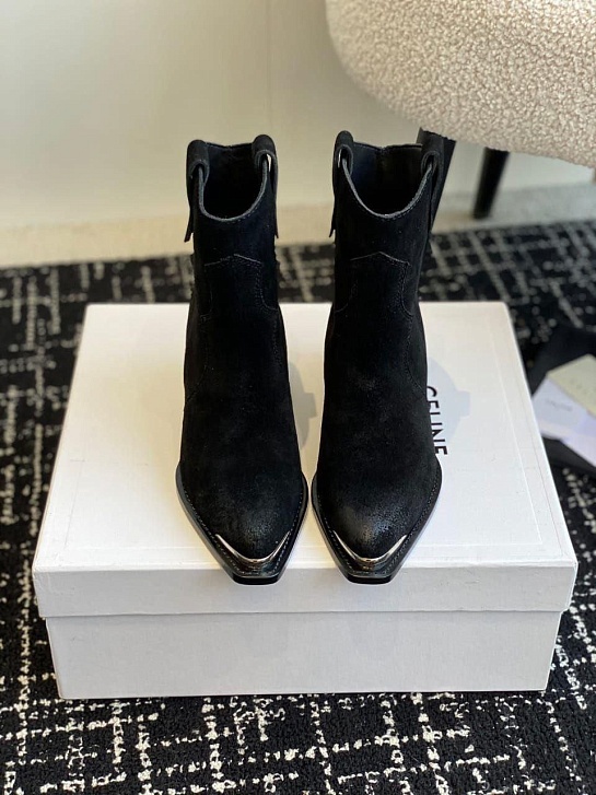 Женские замшевые сапоги Celine premium - Black