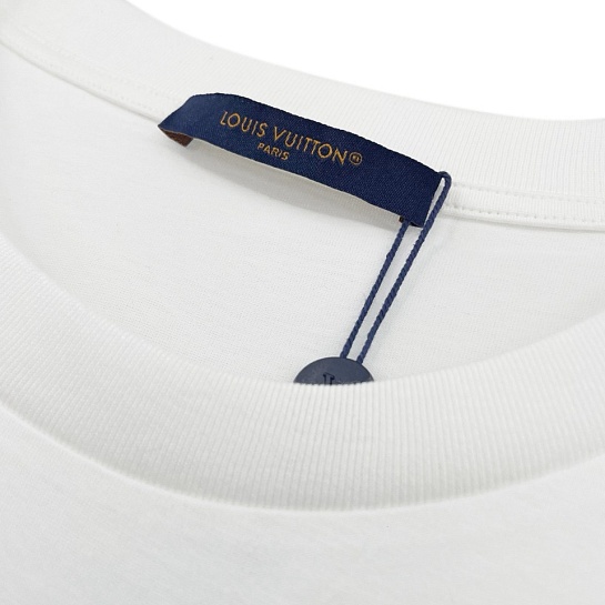 Белая оверсайз футболка Louis Vuitton Premium graphic embroidery