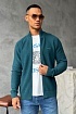 Зелёная кофта на молнии Hugo Boss logo-embroidered