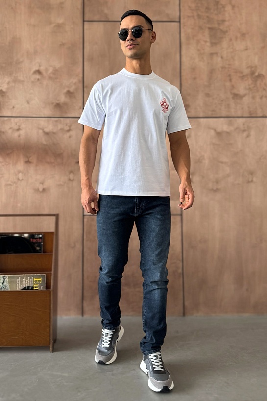 Белая оверсайз футболка Chrome Hearts