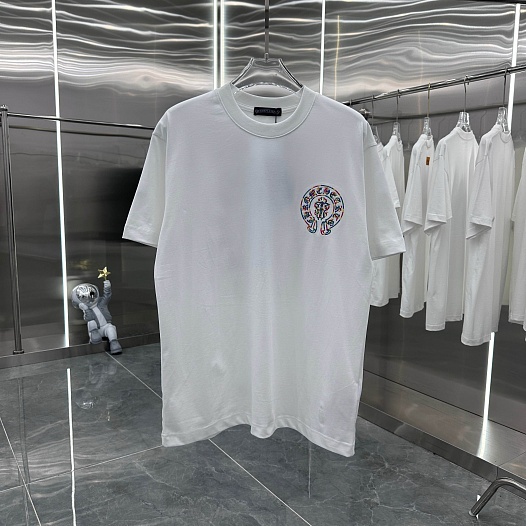 Белая оверсайз футболка Chrome Hearts Premium   