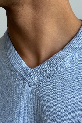Мужской джемпер Tommy Hilfiger logo-embroidered - Blue   