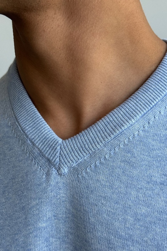 Мужской джемпер Tommy Hilfiger logo-embroidered - Blue