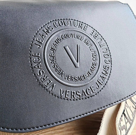 Кожаная сумка Versace Jeans Conture 22x15 см - Black