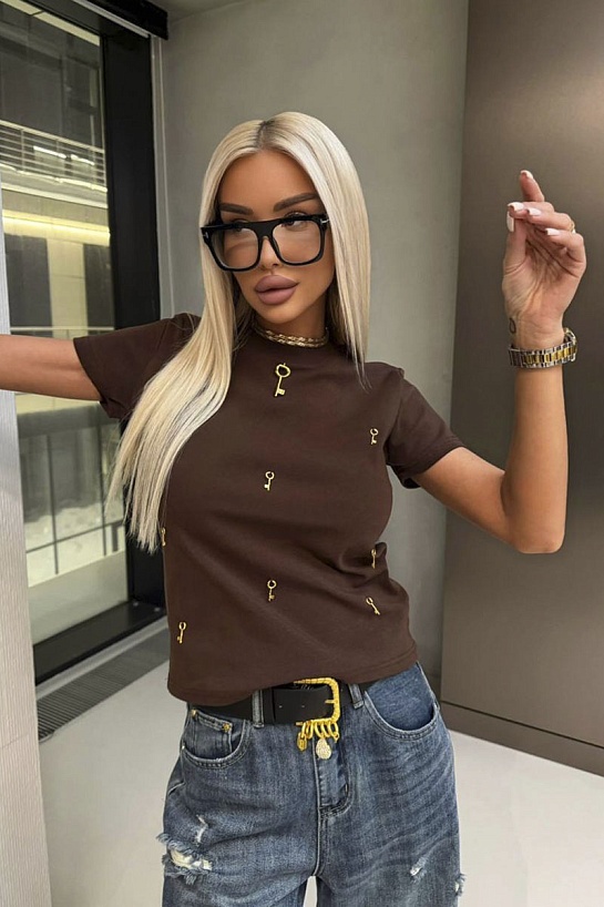 Женская футболка Schiaparelli premium - Brown