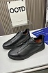 Чёрные кожаные кроссовки Ermenegildo Zegna