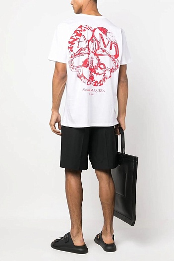 Футболка белого цвета Alexander McQueen graphic-print   