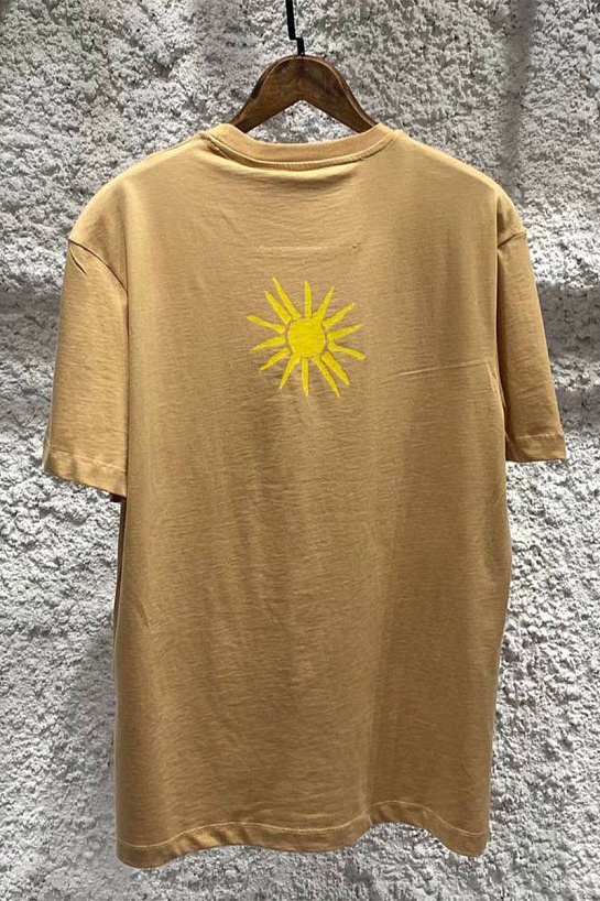 Бежевая оверсайз футболка Givenchy 4G Sun Print