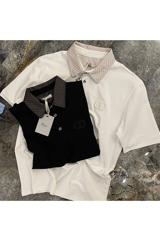 Мужское чёрное поло Dior CD Icon