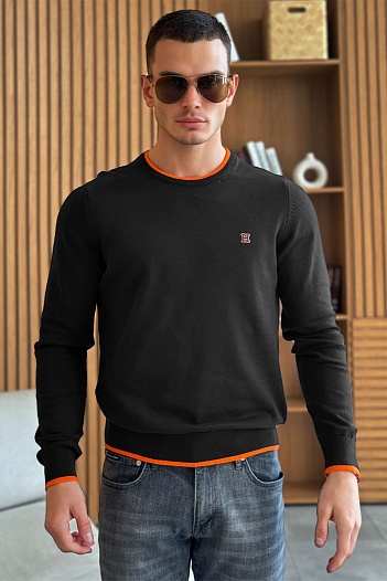 Мужской джемпер Hermes чёрного цвета   