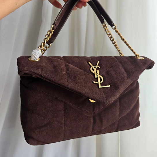 Замшевая сумка Yves Saint Laurent Lou Puffer 30x19 см