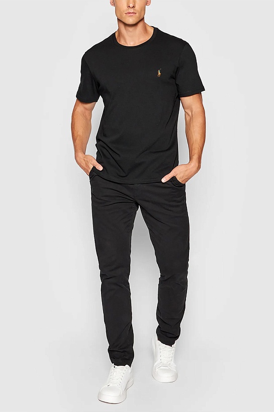 Футболка чёрного цвета Polo Ralph Lauren pony-embroidered