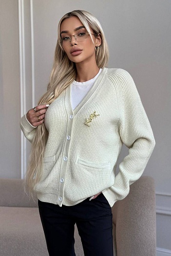 Женский белый кардиган YSL   