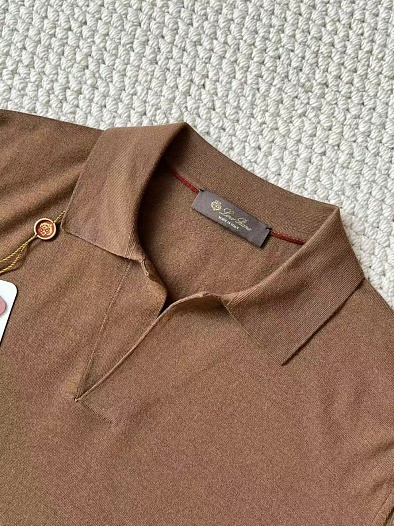 Поло с длинным рукавом Loro Piana Premium - Caramel   