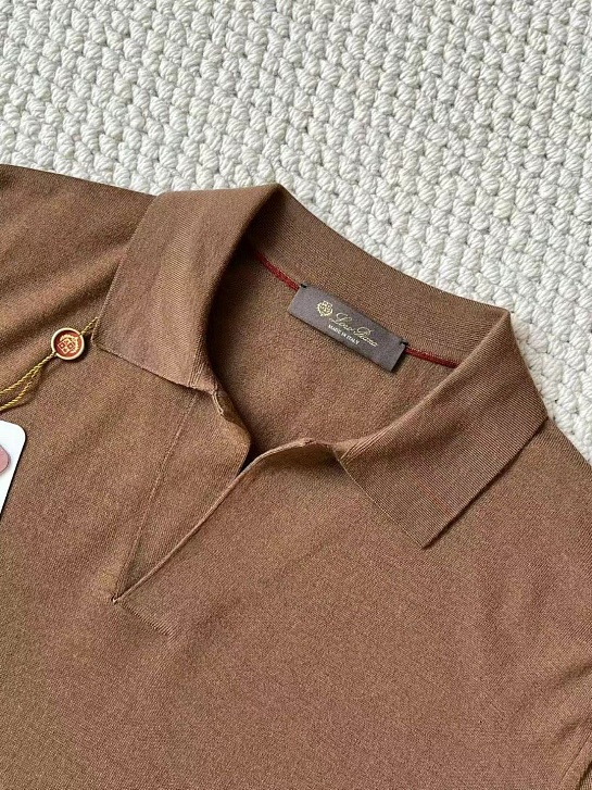 Поло с длинным рукавом Loro Piana Premium - Caramel
