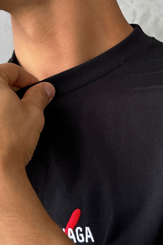 Чёрная оверсайз футболка Balenciaga Collaboration