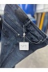 Мужские тёмно-синие джинсы Hermes logo-embroidered