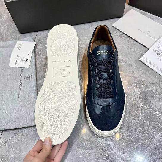 Мужские комбинированные кроссовки Brunello Cucinelli