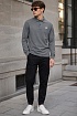 Поло с длинным рукавом Stone Island logo-patch - Grey