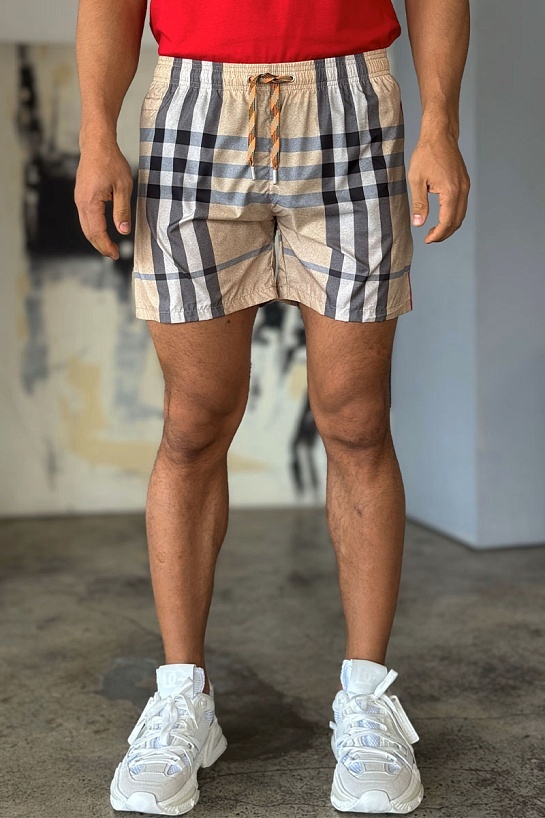 Мужские бежевые шорты Burberry London Check