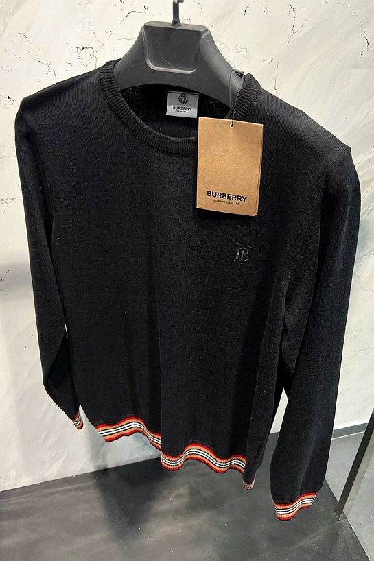 Мужской джемпер Burberry TB logo-embroidered - Black